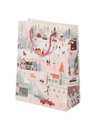 Пакет подарочный бумага, 18х8.5х24 см, в ассортименте, Домик, Y4-9534