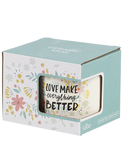 Кружка керамика, 250 мл, Весенние цветы, в подарочной упаковке, Y4-9008, в ассортименте