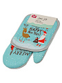 Набор кухонный 2 шт, 27х17см + 17.5х17.5см (варежка, прихватка), 100% полиэстер, Дед Мороз, B180045 - фото 3