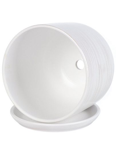 Горшок керамика, 2.6 л, 18х18.5 см, белый, Галактика №4, 008782