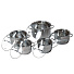 Набор посуды нержавеющая сталь, 10 предметов, кастрюли 1.8, 2.3, 3.3, 5.8 л, ковш 1.8 л, индукция, Kamille, 4710S - фото 2