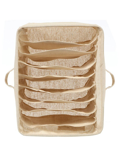 Органайзер для хранения вещей, 9 секций, 30х32х17 см, бежевый, A290113