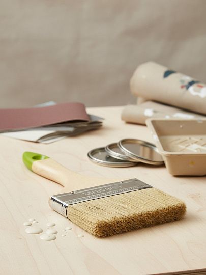 Кисть плоская, Bartex, Стандарт, 100 мм, 4 '', рукоятка дерево, 1117140