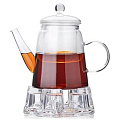 Чайник заварочный стекло, 0.8 л, с ситечком, с подставкой для подогрева, Mayer &amp;amp; Boch, 27600