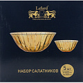 Набор салатников стекло, круглый, 5 шт, 0.3, 1.6 л, Lines Amber, Lefard, 691-068 - фото 4
