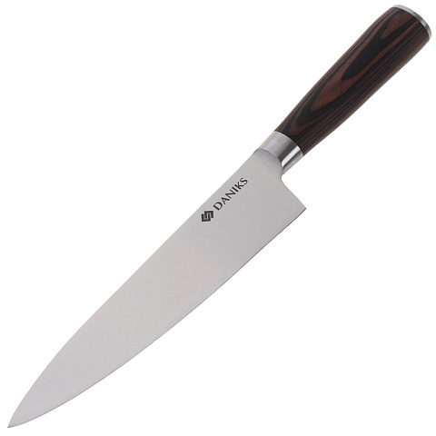 Нож кухонный Daniks, Madera, шеф-нож, нержавеющая сталь, 20 см, рукоятка пластик, JA20201783-1