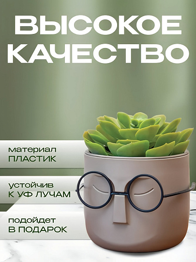 Кашпо пластик, 0.65 л, 11.5х10.5 см, со вставкой, французский серое, Idea, Стив, М 3079
