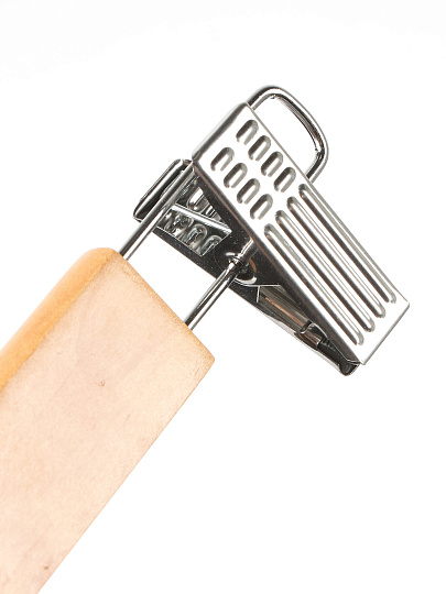 Вешалка для брюк и юбок, 34 см, дерево, с зажимами, Марья Искусница, LH044