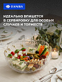 Салатник стекло, круглый, 17х8 см, 0.62 л, отвод золотом, Алмаз, Daniks, B150104/Y4-9203 - фото 5