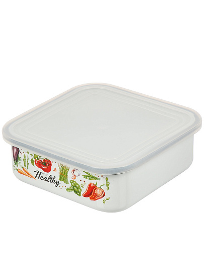 Лоток эмалированная сталь, 1 л, квадратный, Appetite, Veggies, 01-2507п/4
