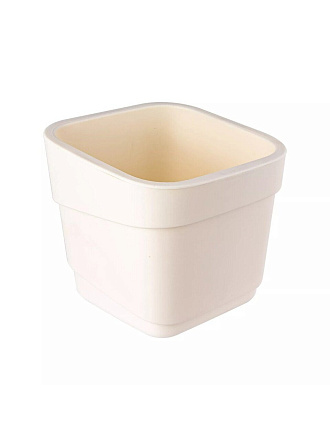 Горшок для цветов пластик, 2.2 л, 15.5х14.5 см, молочный, Полимербыт, Hills, 439740700