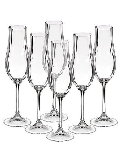 Бокал для шампанского, 200 мл, стекло, 6 шт, Bohemia, Vireo optic, 91L/1SJ95/0/00000/200-664