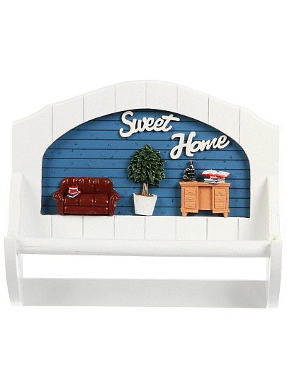 Держатель для бумажных полотенец, декоративный, 24.5х8.5х28.5 см, дерево, белый, Sweet home, Y4-6710