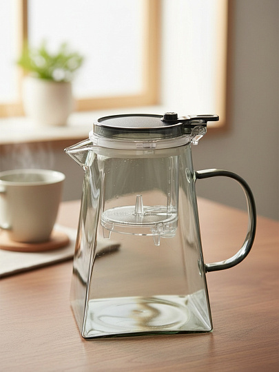 Чайник заварочный стекло, 0.95 л, с ситечком, B050093