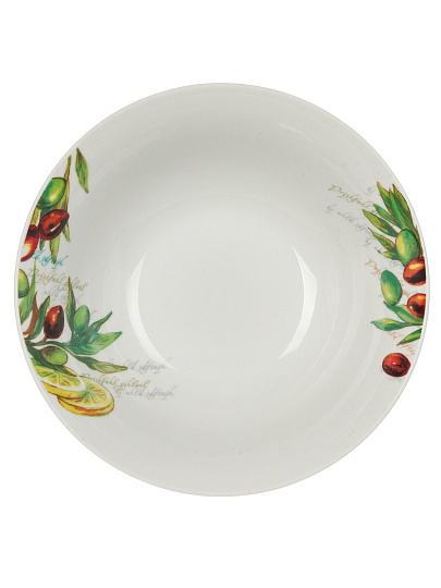 Салатник керамика, круглый, 20х5.5 см, 0.9 л, Олива, Daniks