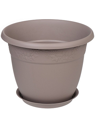 Горшок для цветов пластик, 14.7 л, 35х27.5 см, французский серый, Idea, Рябина, М 3059
