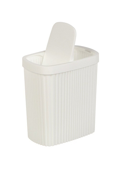 Контейнер для мусора пластик, 1.9 л, прямоугольный, белый, Econova, Velvet, 435204416