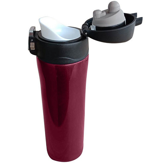 Термокружка нержавеющая сталь, 0.38 л, Alpenkok, колба нержавеющая сталь, бордовая, AK-04041A