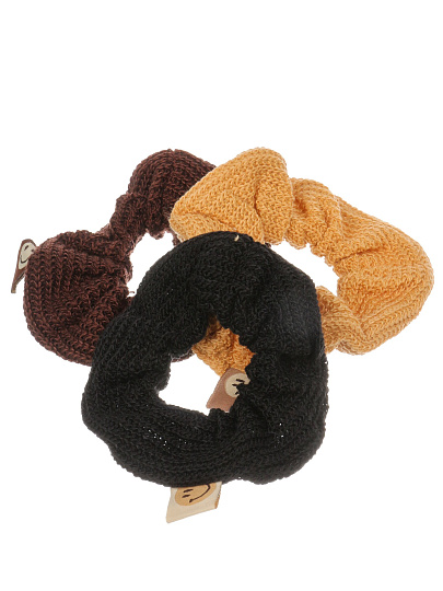 Набор резинок полиэстер, из ткани, 3 цвета, темные тона, A110082