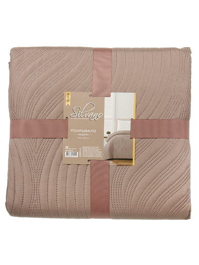 Покрывало евро, 220х240 см, 100% полиэстер, стеганое, Silvano, Модерн, беж