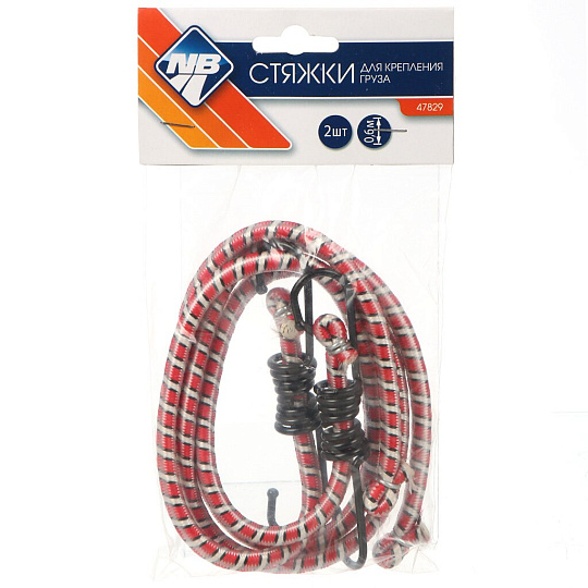 Стяжка для груза 2 шт, 0.6 м, с крюками, Nova Bright, 47829