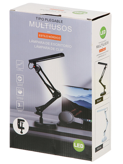 Светильник настольный, 5 Вт, белый, абажур белый, A010114, на подставке