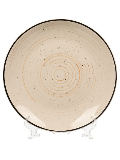 Тарелка обеденная керамика, 27 см, круглая, Фьюжен Миели, Elrington, 225-27021, бежевая