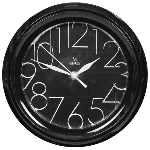 Часы настенные, черные, Вега, Арабская классика, П6-6-30