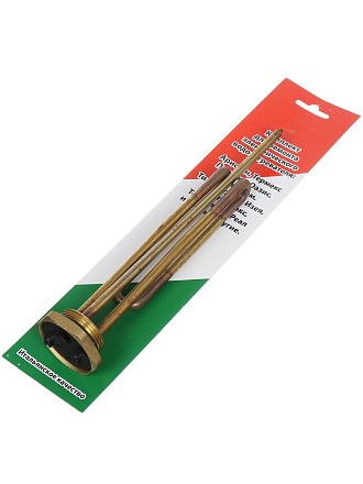 Тэн для водонагревателя универсальный, медь, 1.5 кВт, R42 мм, под анод, М6, RCT, индивидуальная упаковка, М182296