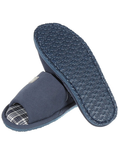 Тапки для мужчин, текстиль, синие, р. 41, открытые, М-23-189