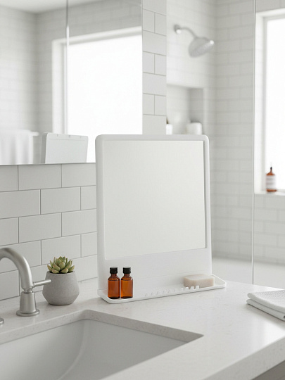 Зеркало 30х40 см, прямоугольное, снежно-белое, с полочкой, Berossi, Tokio, НВ 11501000