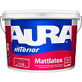 Краска водно-дисперсионная, Aura, Mattlatex, акриловая, универсальная, моющаяся, влагостойкая, матовая, 9 л
