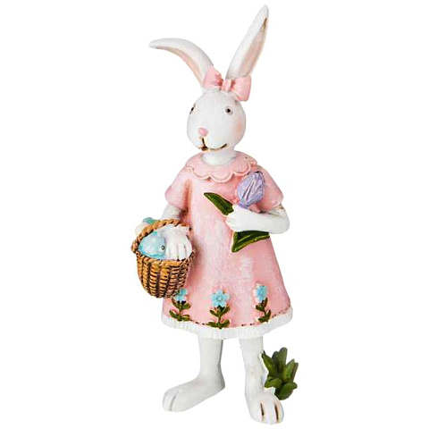 Фигурка декоративная полистоун, Пасхальный кролик, 4.5х4х12.5 см, Lefard, 787-195