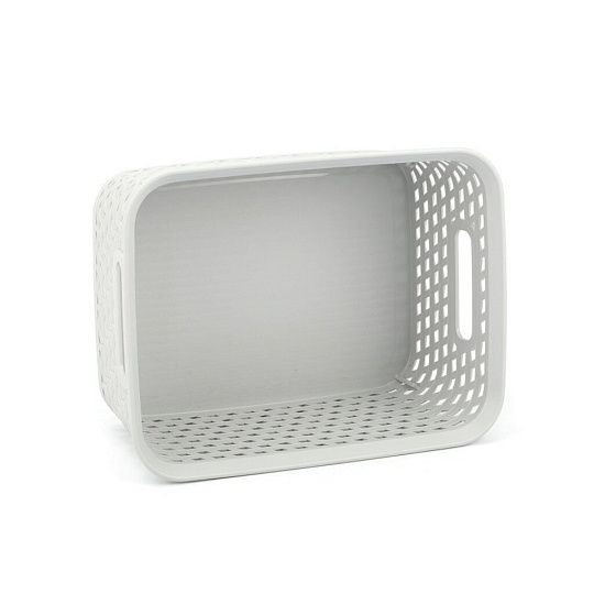 Корзина для хранения, 26х20х11 см, плетеная, пластик, серая, Curver, My Style, 196860