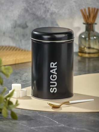 Банка для сыпучих продуктов, металл, 1.2 л, 10х16 см, с крышкой, Лофт, Y4-9045, в ассортименте