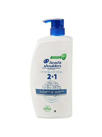 Шампунь бальзам-ополаскиватель Head & Shoulders, 2в1 Основной уход, против перхоти, 1 л