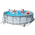 Спорт бассейн каркас + фильтр-насос 457*122см 16805л лест,настил,тент 28736NP
