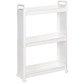 Полка универсальная, пластик, 3 секции, 53х17х81 см, на колесах, белая, SPE34381-4
