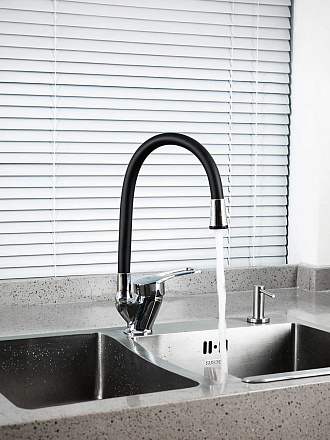 Смеситель для кухни, Frud, гибкий излив, с картриджем, R41055-2