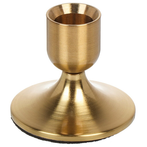 Подсвечник декоративный металл, 1 свеча, 6х6 см, золотой, Y6-10447