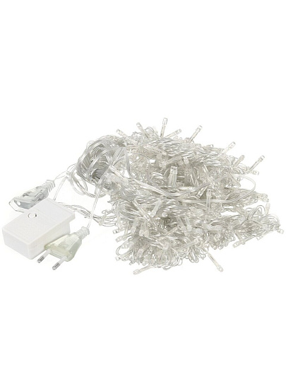 Гирлянда 300 ламп, 1.5х2.5 м, 8 режимов, Занавес, свет мультиколор, прозрачная, сетевая, Y4-5649