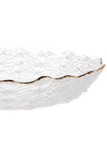 Тарелка стекло, 19.5 см, отвод золотом, круглая, Алмаз, Y6-10094/B150023