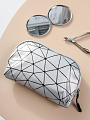 Косметичка полукруглая с ромовидной сеткой, серебристая, 24Х4Х11см, A080064 - фото 2