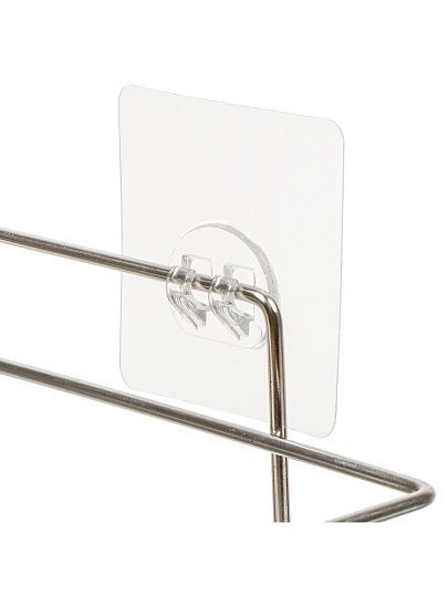 Полка для ванной металл, настенная, прямая, 35х12.5х5 см, силиконовое крепление, хром, T2022-HT020