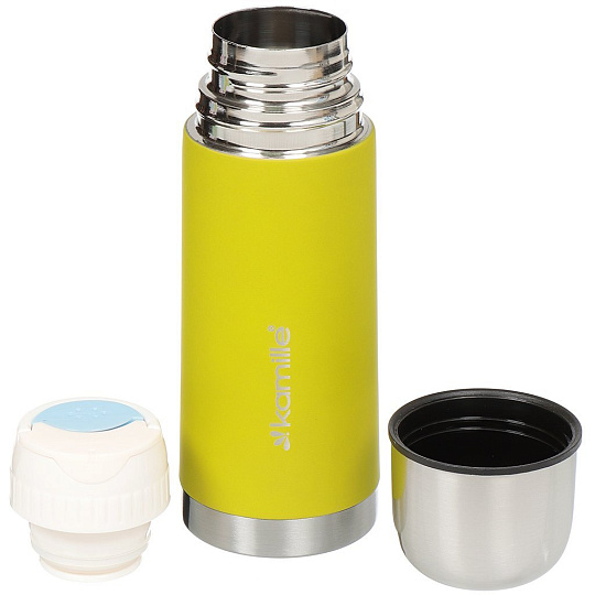 Термос нержавеющая сталь, 350 мл, узкая горловина, Kamille, колба нержавеющая сталь, 1 чашка, прорезиненное покрытие, в ассортименте, 2001