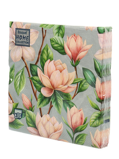 Салфетки бумажные Home Collection Classic, Цветущая магнолия, 20 шт, 3 слоя, 33х33 см, 25744