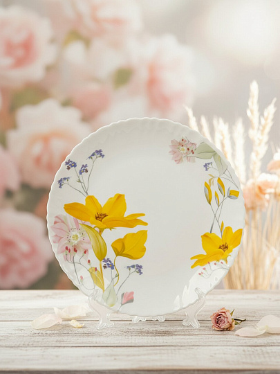 Тарелка обеденная, стеклокерамика, 24 см, фигурная, Весна, МФК, MFK21204