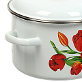 Кастрюля эмалированная сталь, 5.5 л, крышка сталь, цилиндр, Сибирские товары, Тюльпаны, 1MD221P, индукция - фото 3