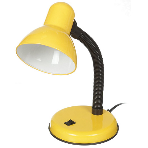 Светильник настольный на подставке, E27, 60 Вт, абажур желтый, Ultraflash, UF-301 С07