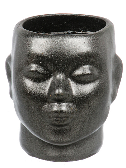 Кашпо гипс, 0.5 л, 16х19 см, мокрый асфальт, Гарденвилл, Нефертити, 369/2